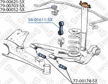 Stellox 56-01611-SX - Тяга / стойка, стабилизатор autospares.lv