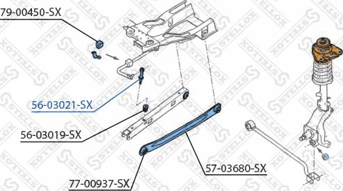 Stellox 56-03021-SX - Тяга / стойка, стабилизатор autospares.lv