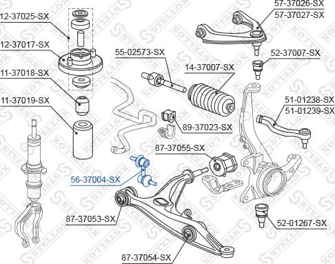 Stellox 56-37004-SX - Тяга / стойка, стабилизатор autospares.lv