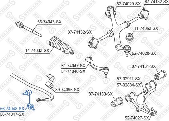 Stellox 56-74048-SX - Тяга / стойка, стабилизатор autospares.lv