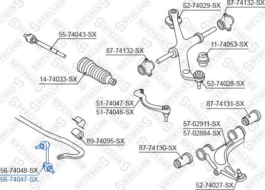 Stellox 56-74047-SX - Тяга / стойка, стабилизатор autospares.lv