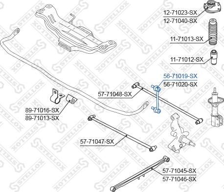 Stellox 56-71019-SX - Тяга / стойка, стабилизатор autospares.lv