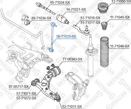 Stellox 56-71023-SX - Тяга / стойка, стабилизатор autospares.lv