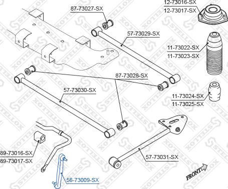 Stellox 56-73009-SX - Тяга / стойка, стабилизатор autospares.lv