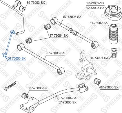 Stellox 56-73003-SX - Тяга / стойка, стабилизатор autospares.lv