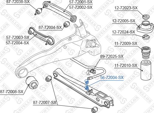 Stellox 56-72004-SX - Тяга / стойка, стабилизатор autospares.lv