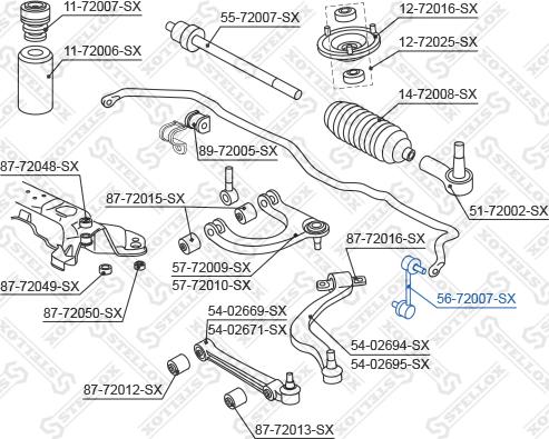 Stellox 56-72007-SX - Тяга / стойка, стабилизатор autospares.lv