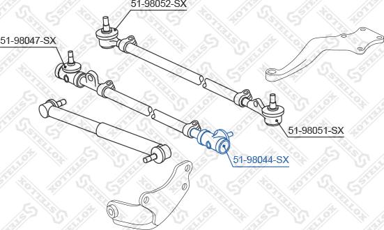 Stellox 51-98044-SX - Наконечник рулевой тяги, шарнир autospares.lv