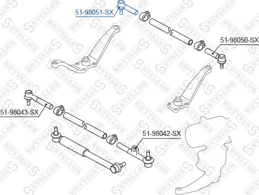 Stellox 51-98051-SX - Наконечник рулевой тяги, шарнир autospares.lv