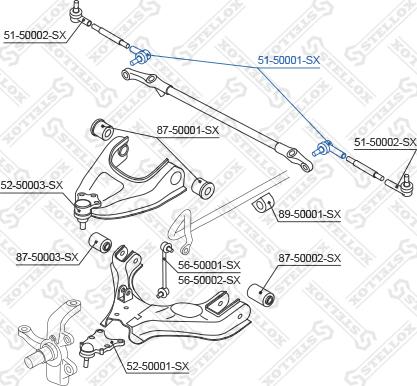 Stellox 51-50001-SX - Наконечник рулевой тяги, шарнир autospares.lv