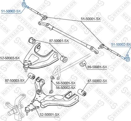 Stellox 51-50002-SX - Наконечник рулевой тяги, шарнир autospares.lv