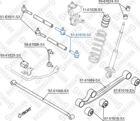 Stellox 51-61010-SX - Наконечник рулевой тяги, шарнир autospares.lv