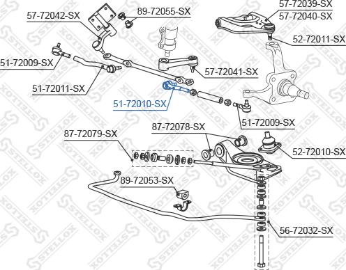 Stellox 51-72010-SX - Наконечник рулевой тяги, шарнир autospares.lv