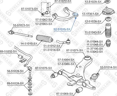 Stellox 52-51015-SX - Шаровая опора, несущий / направляющий шарнир autospares.lv