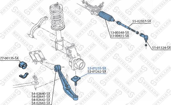 Stellox 52-01255-SX - Шаровая опора, несущий / направляющий шарнир autospares.lv