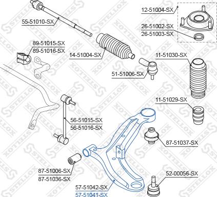 Stellox 57-51041-SX - Рычаг подвески колеса autospares.lv