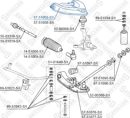 Stellox 57-51055-SX - Рычаг подвески колеса autospares.lv