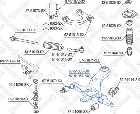 Stellox 57-51065-SX - Рычаг подвески колеса autospares.lv