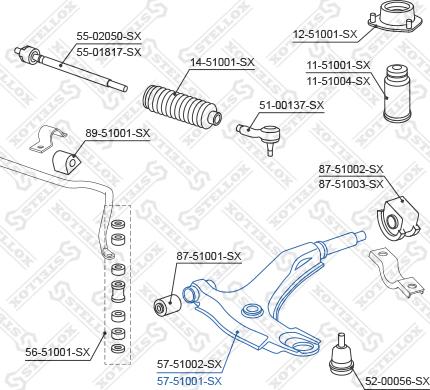 Stellox 57-51001-SX - Рычаг подвески колеса autospares.lv