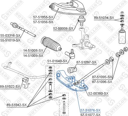 Stellox 57-51076-SX - Рычаг подвески колеса autospares.lv