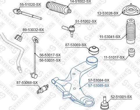 Stellox 57-53085-SX - Рычаг подвески колеса autospares.lv