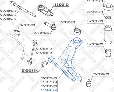 Stellox 57-53081-SX - Рычаг подвески колеса autospares.lv