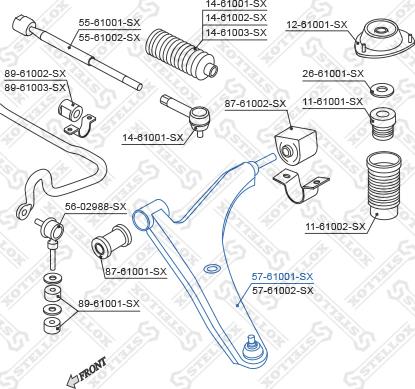 Stellox 57-61001-SX - Рычаг подвески колеса autospares.lv