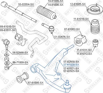 Stellox 57-61020-SX - Рычаг подвески колеса autospares.lv