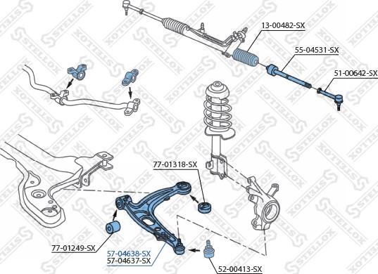 Stellox 57-04638-SX - Рычаг подвески колеса autospares.lv