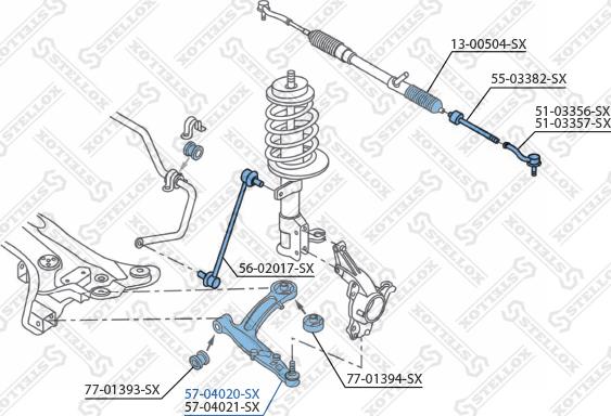 Stellox 57-04020-SX - Рычаг подвески колеса autospares.lv