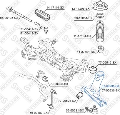 Stellox 57-00935-SX - Рычаг подвески колеса autospares.lv