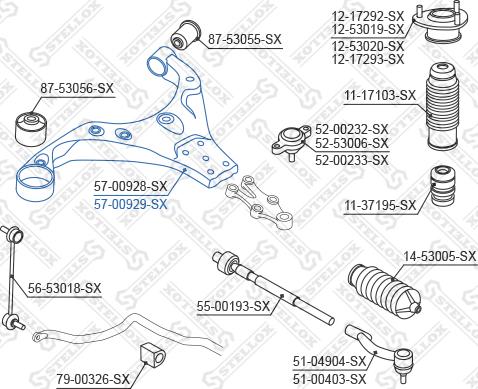 Stellox 57-00929-SX - Рычаг подвески колеса autospares.lv