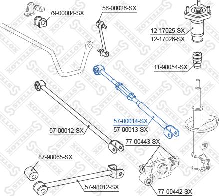 Stellox 57-00014-SX - Рычаг подвески колеса autospares.lv