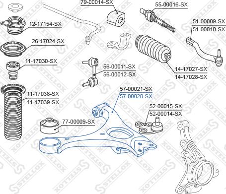 Stellox 57-00020-SX - Рычаг подвески колеса autospares.lv