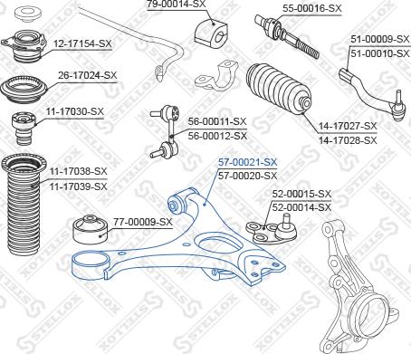 Stellox 57-00021-SX - Рычаг подвески колеса autospares.lv