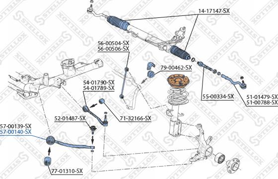 Stellox 57-00140-SX - Рычаг подвески колеса autospares.lv