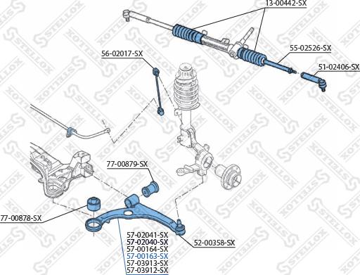 Stellox 57-00163-SX - Рычаг подвески колеса autospares.lv