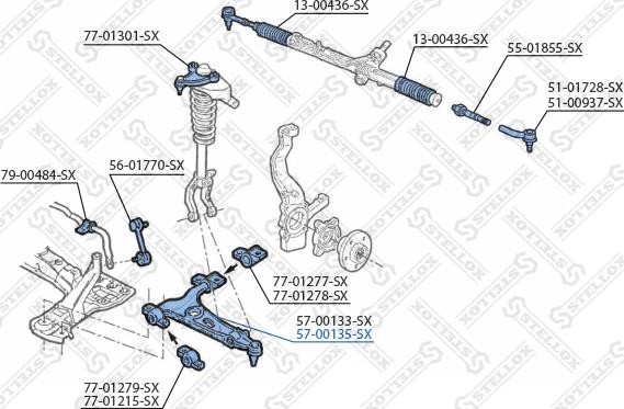 Stellox 57-00135-SX - Рычаг подвески колеса autospares.lv