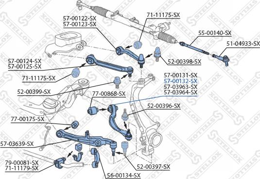 Stellox 57-00132-SX - Рычаг подвески колеса autospares.lv