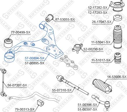 Stellox 57-00894-SX - Рычаг подвески колеса autospares.lv