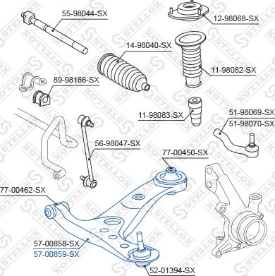 Stellox 57-00859-SX - Рычаг подвески колеса autospares.lv