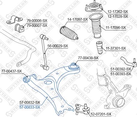 Stellox 57-00833-SX - Рычаг подвески колеса autospares.lv