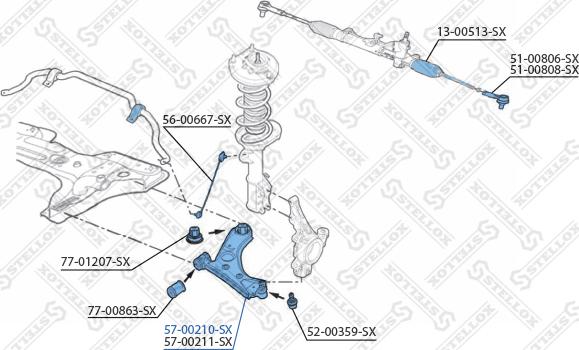 Stellox 57-00210-SX - Рычаг подвески колеса autospares.lv