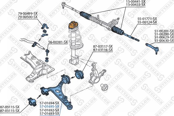 Stellox 57-01695-SX - Рычаг подвески колеса autospares.lv