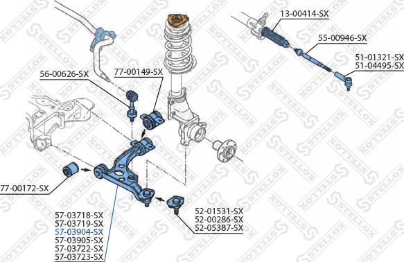 Stellox 57-03904-SX - Рычаг подвески колеса autospares.lv