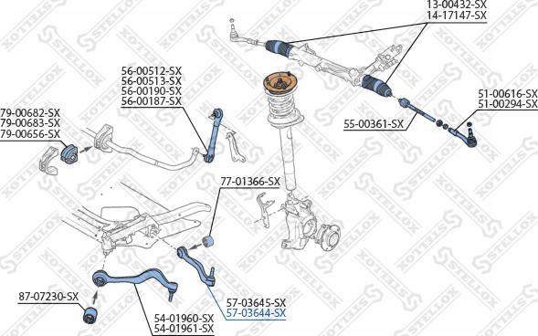 Stellox 57-03644-SX - Рычаг подвески колеса autospares.lv