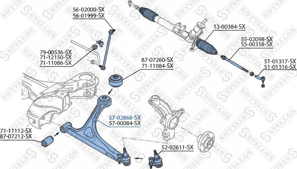 Stellox 57-02868-SX - Рычаг подвески колеса autospares.lv