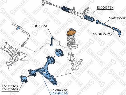 Stellox 57-02802-SX - Рычаг подвески колеса autospares.lv