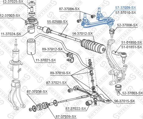 Stellox 57-37009-SX - Рычаг подвески колеса autospares.lv