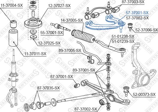 Stellox 57-37001-SX - Рычаг подвески колеса autospares.lv